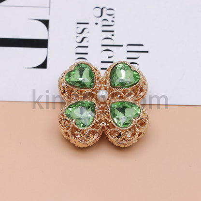 FS0953- Mixed Color Silver Clover Crystal Alloy Diamond Ball Beads Fit For Beadable Pens