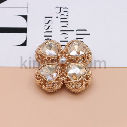 FS0953- Mixed Color Silver Clover Crystal Alloy Diamond Ball Beads Fit For Beadable Pens