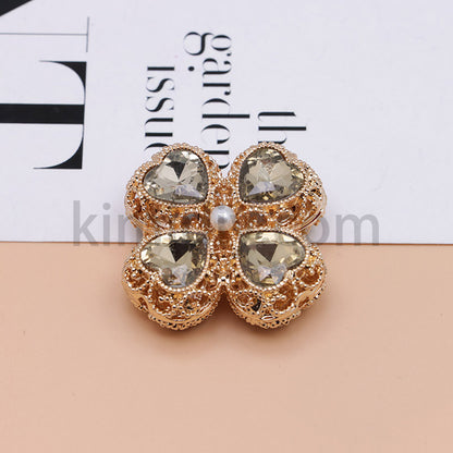 FS0953- Mixed Color Silver Clover Crystal Alloy Diamond Ball Beads Fit For Beadable Pens