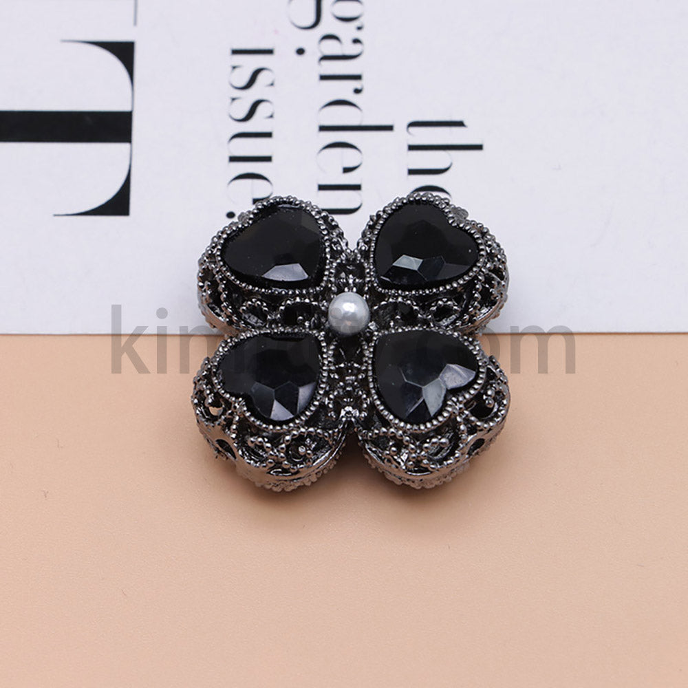 FS0953- Mixed Color Silver Clover Crystal Alloy Diamond Ball Beads Fit For Beadable Pens