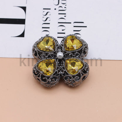 FS0953- Mixed Color Silver Clover Crystal Alloy Diamond Ball Beads Fit For Beadable Pens