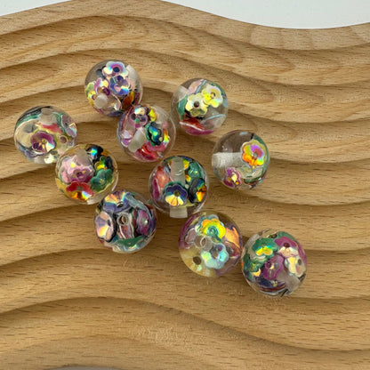 FS1320- 16mm Flower Flower Flash Chip Resin Beads