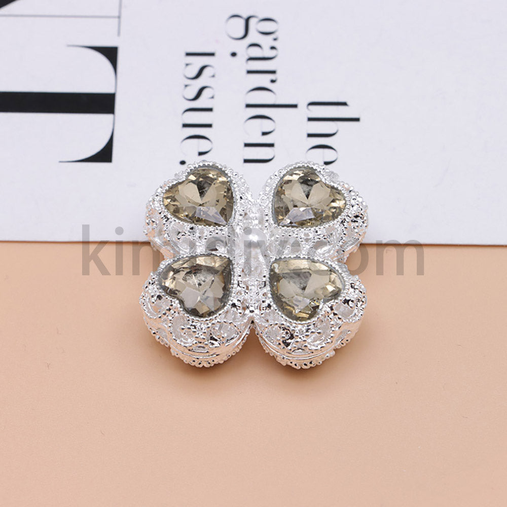 FS0953- Mixed Color Silver Clover Crystal Alloy Diamond Ball Beads Fit For Beadable Pens
