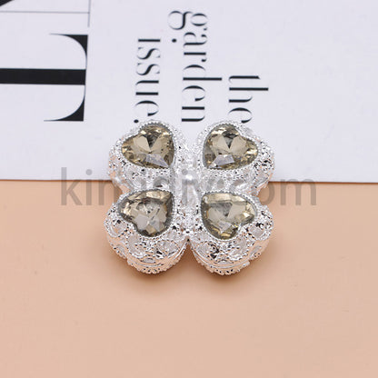 FS0953- Mixed Color Silver Clover Crystal Alloy Diamond Ball Beads Fit For Beadable Pens