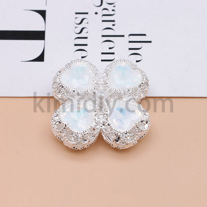 FS0953- Mixed Color Silver Clover Crystal Alloy Diamond Ball Beads Fit For Beadable Pens