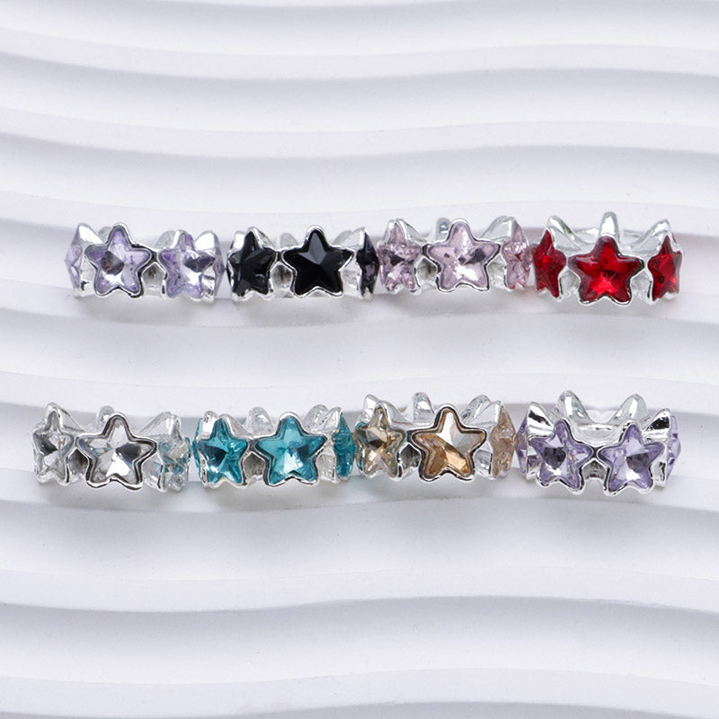 FS5235- 16mm Metal Spacers With 6 Star Diamonds