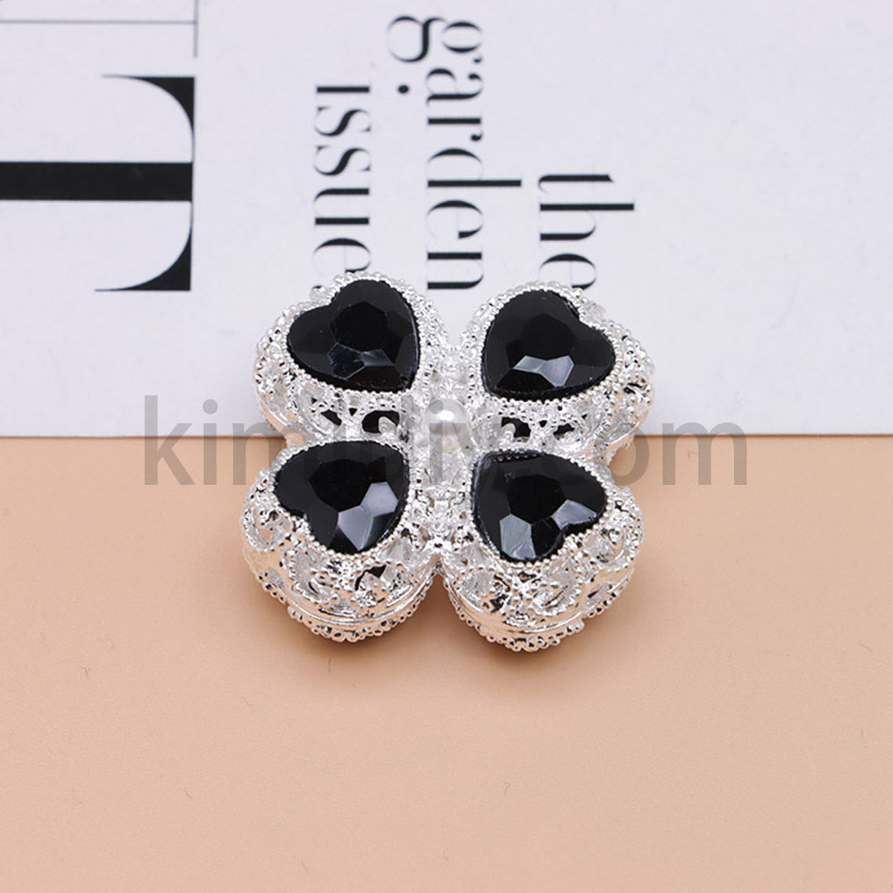 FS0953- Mixed Color Silver Clover Crystal Alloy Diamond Ball Beads Fit For Beadable Pens