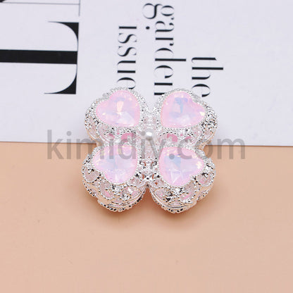 FS0953- Mixed Color Silver Clover Crystal Alloy Diamond Ball Beads Fit For Beadable Pens