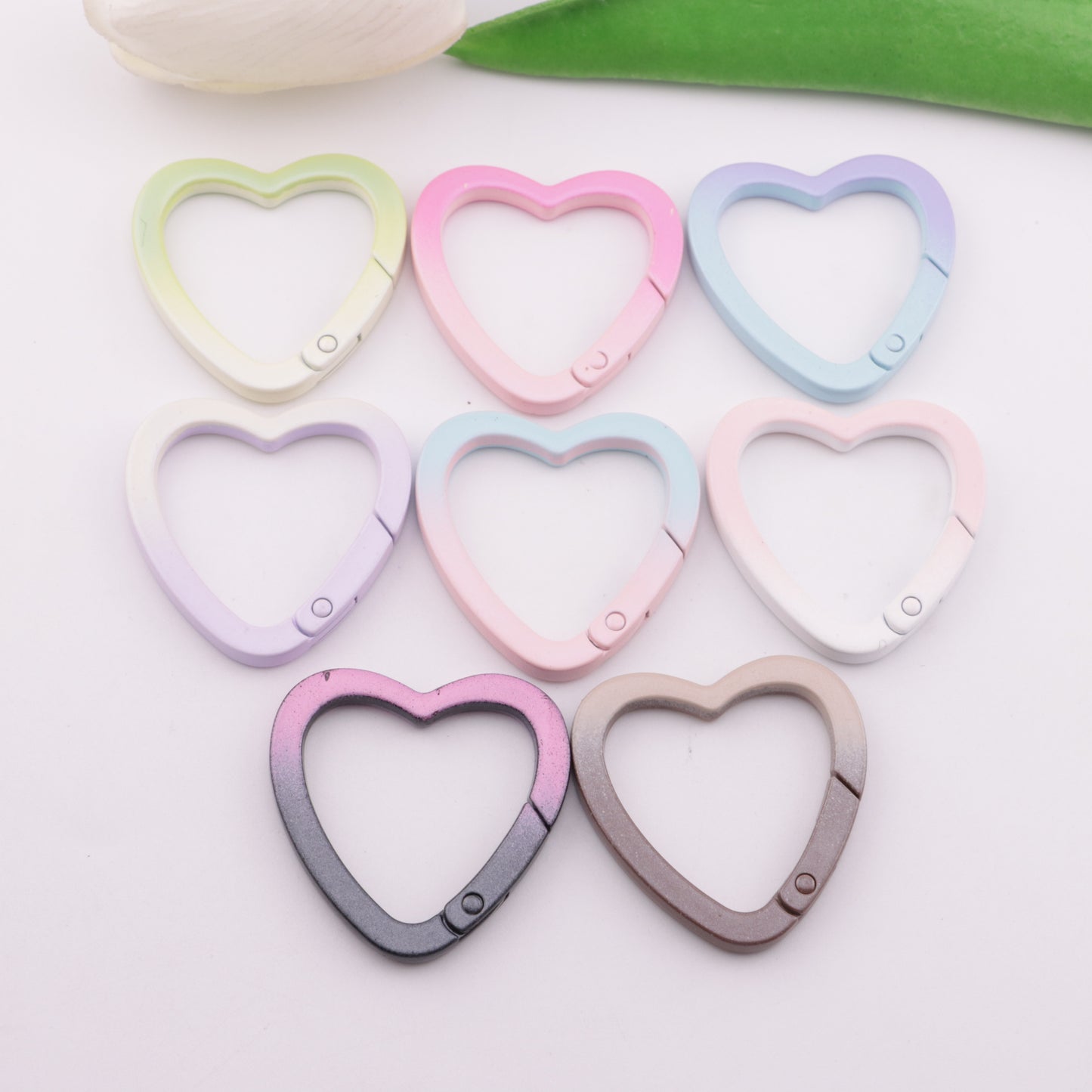 FS6197- 34×34mm Heart Gradient-Color Keychain Ring Gradient-Color Heart Keychain