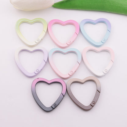 FS6197- 34×34mm Heart Gradient-Color Keychain Ring Gradient-Color Heart Keychain