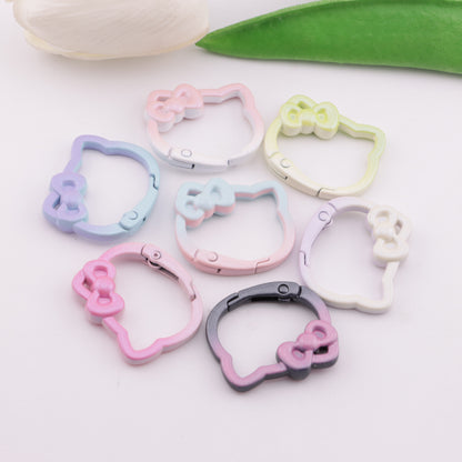 FS6199- 28×25Mm Small Size Gradient-Color HK Keychain Ring Small-Size Gradient-Color Kitty Head Keychain