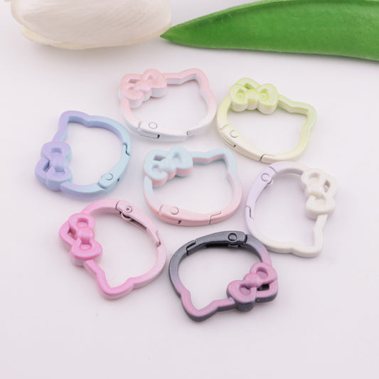 FS6199- 28×25Mm Small Size Gradient-Color HK Keychain Ring Small-Size Gradient-Color Kitty Head Keychain