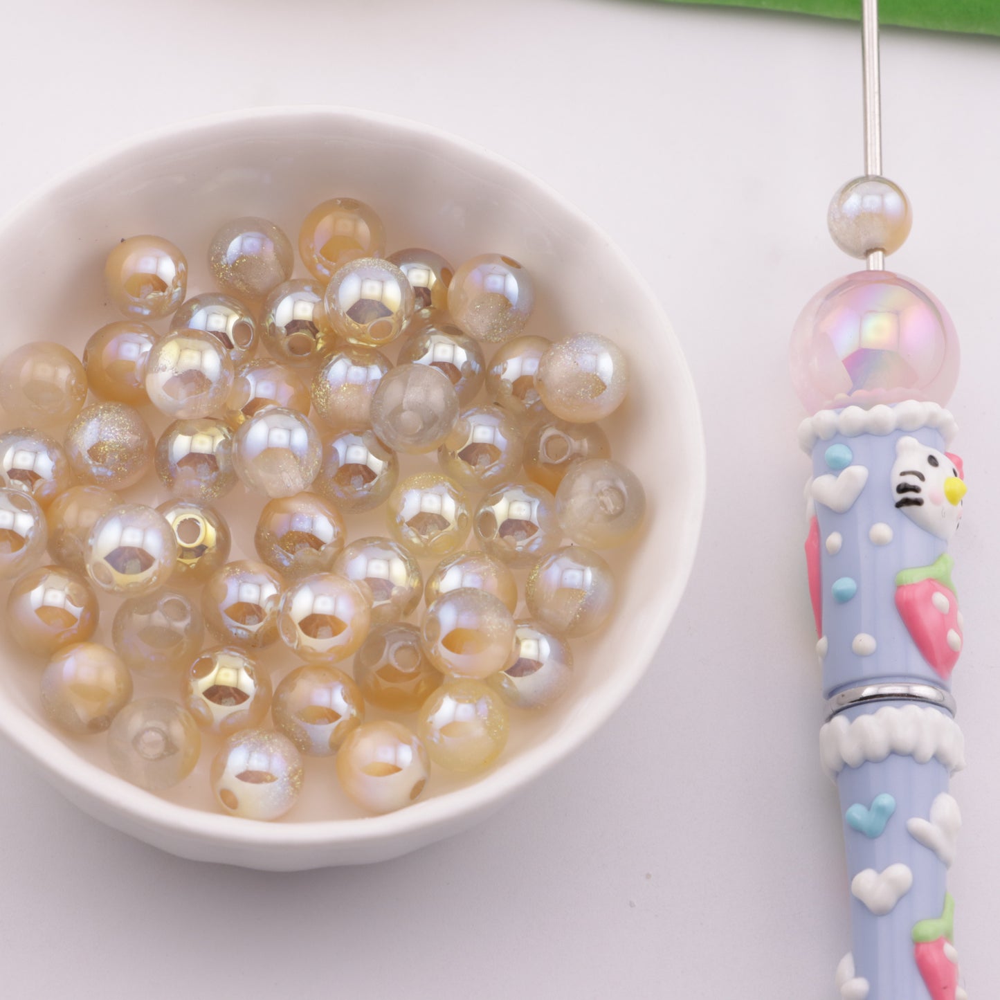 FS6185- 8mm Uv Color Changing Beads Fine Glitter Changing Beads Fit For Pen