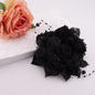 [KM6217]- About 140mm Big Fabric Flower Charms With Pearl Chain