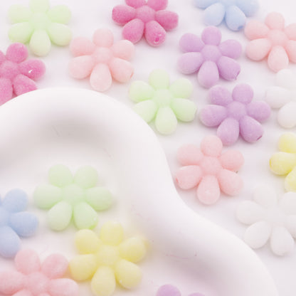 FS0053- 24mm Velvet Snowflake Beads