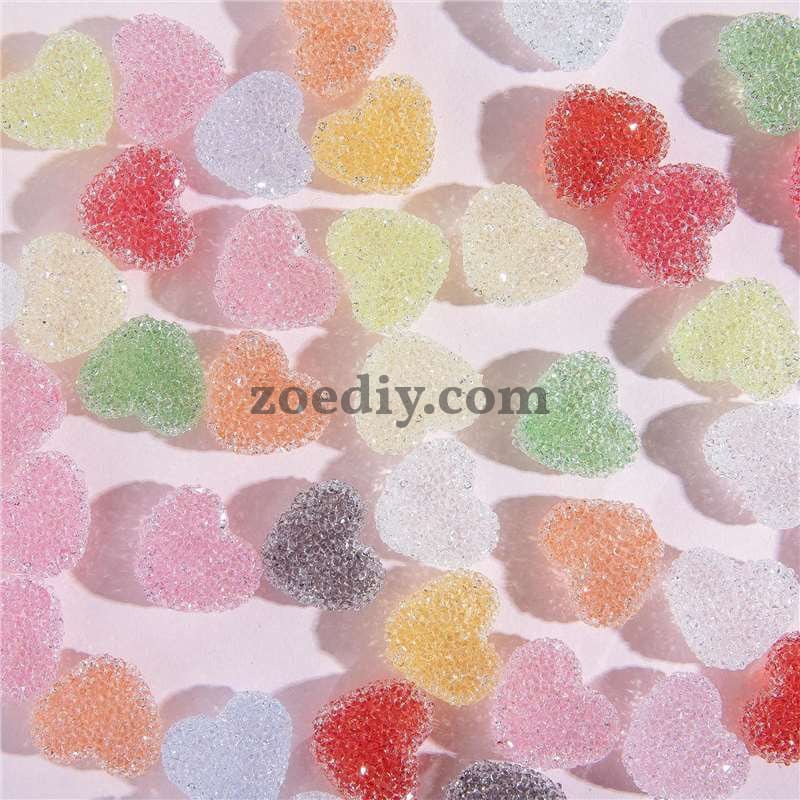 FS1377- 20mm Size Clear Sugar Heart Fit For Beadable Pens