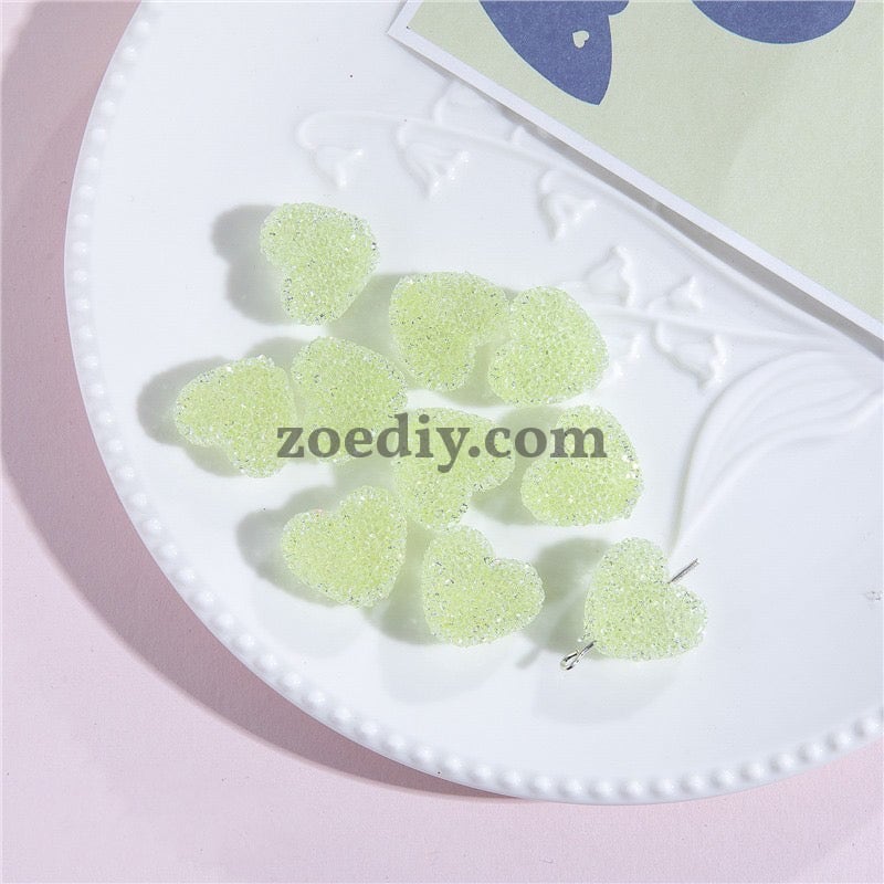 FS1377- 20mm Size Clear Sugar Heart Fit For Beadable Pens