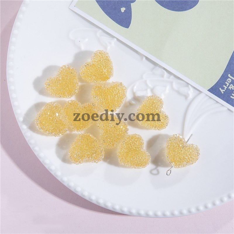 FS1377- 20mm Size Clear Sugar Heart Fit For Beadable Pens