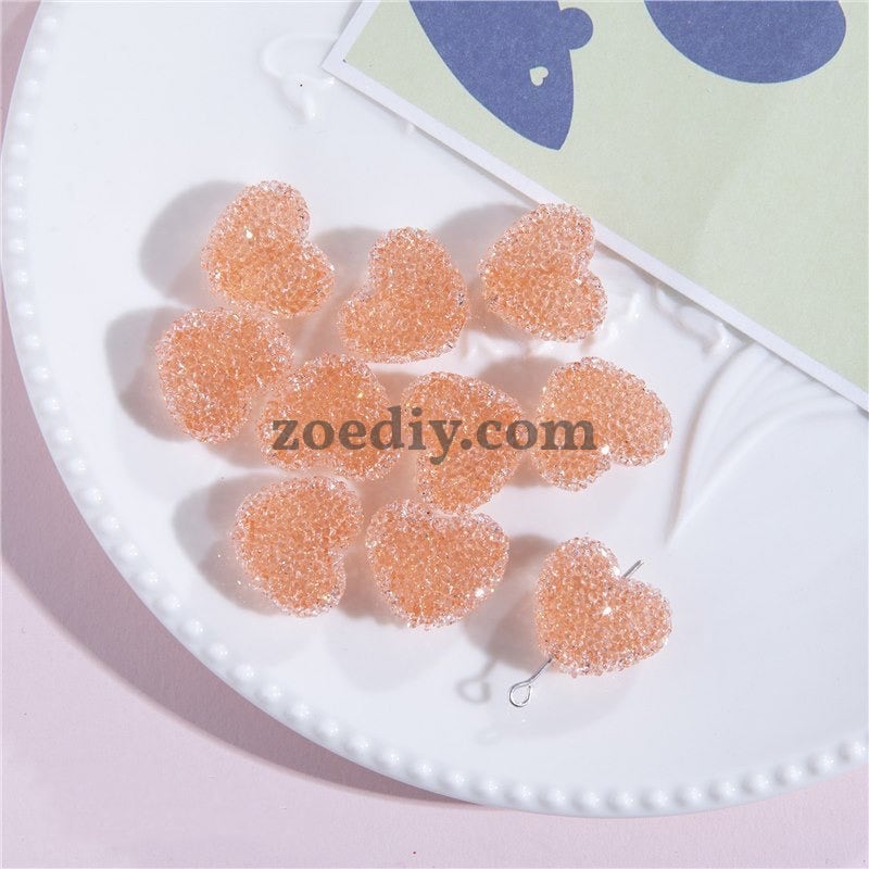 FS1377- 20mm Size Clear Sugar Heart Fit For Beadable Pens