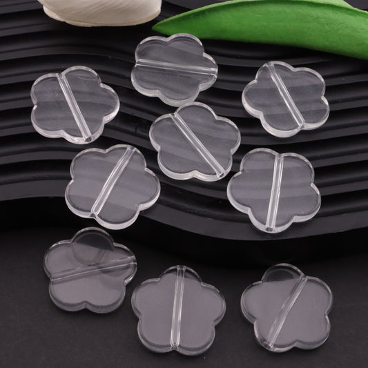 FS6218- 32mm Clear Five - Petal Flower - Based Beads