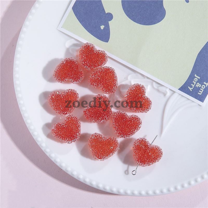 FS1377- 20mm Size Clear Sugar Heart Fit For Beadable Pens