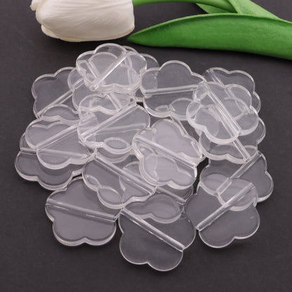 FS6218- 32mm Clear Five - Petal Flower - Based Beads