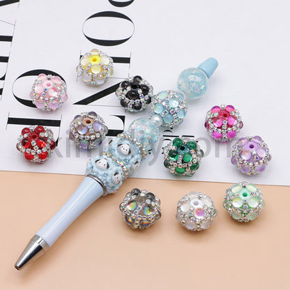 FS0366-16MM Mixed Color Pearl Full Diamond Mermaid Glass Beads Fit For Beadable Pens
