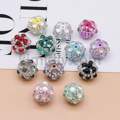 FS0366-16MM Mixed Color Pearl Full Diamond Mermaid Glass Beads Fit For Beadable Pens