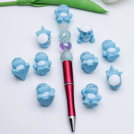 FS4887- Three - Dimensional Mini Snow - Topped Milk Dragon Pen Toppers