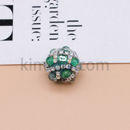 FS0366-16MM Mixed Color Pearl Full Diamond Mermaid Glass Beads Fit For Beadable Pens