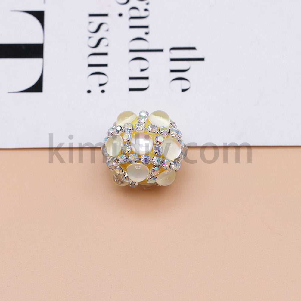 FS0366-16MM Mixed Color Pearl Full Diamond Mermaid Glass Beads Fit For Beadable Pens