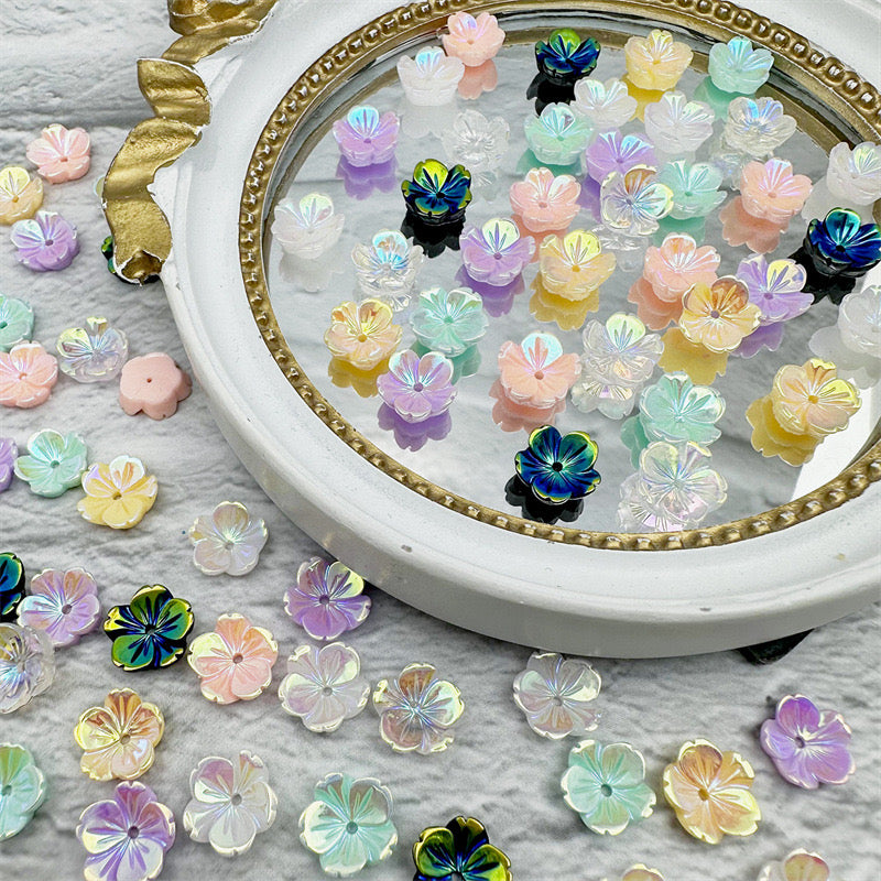 7mm*7mm Size Flower Resin Nail Charms For Making Fancy Bead Or Fancy Pen