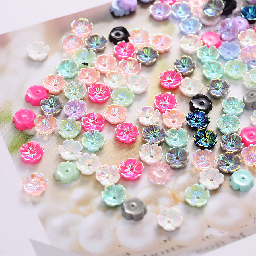 7mm*7mm Size Flower Resin Nail Charms For Making Fancy Bead Or Fancy Pen