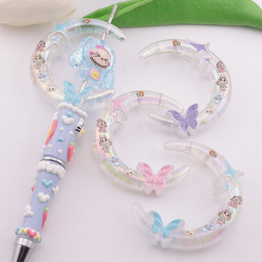 FS6268- Labubu Moon Acrylic Vertical Hole Beads