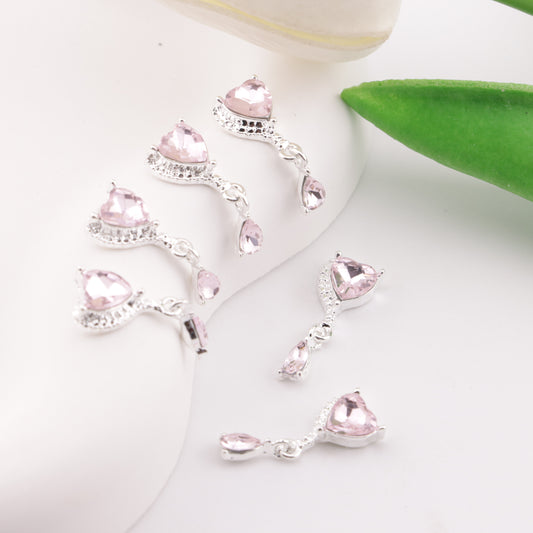 FS6158- 21×8mm Heart Water Drop Nails Charm Heart - Shaped Water Drop Pendant Nail Stickers