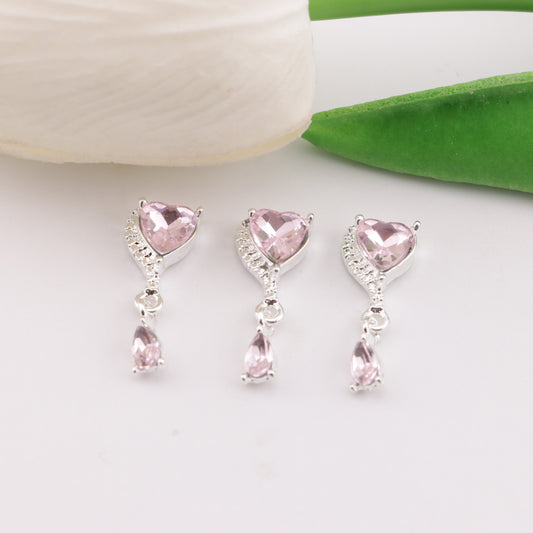 FS6158- 21×8mm Heart Water Drop Nails Charm Heart - Shaped Water Drop Pendant Nail Stickers