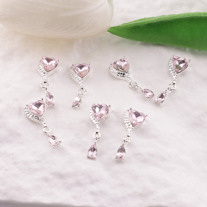 FS6158- 21×8mm Heart Water Drop Nails Charm Heart - Shaped Water Drop Pendant Nail Stickers
