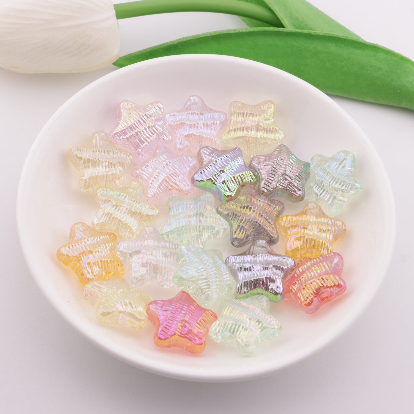FS6276- 16mm Star Resin Beads