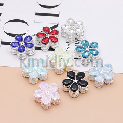 FS1642-25MM Mocha Diamond Flower Metal Beads Fit For Beadable Pen