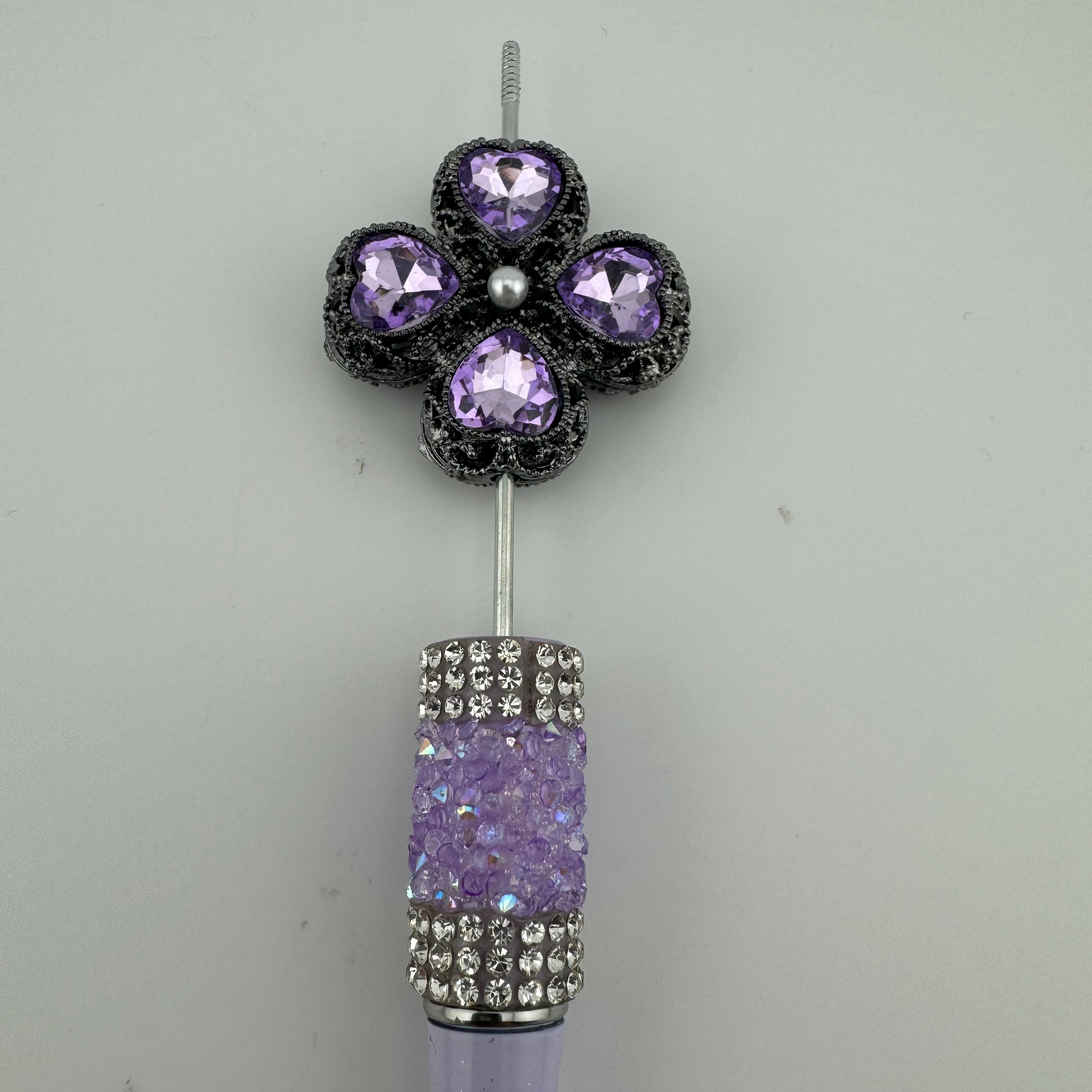 Mixed Color Silver Clover Crystal Alloy Diamond Ball Beads Fit For Beadable Pens