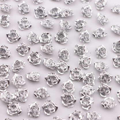 FS6289- About 10mm Silver Soft Flower Charms