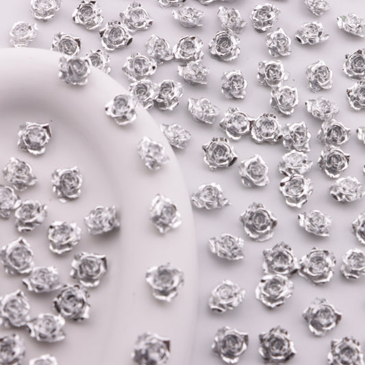 FS6289- About 10mm Silver Soft Flower Charms