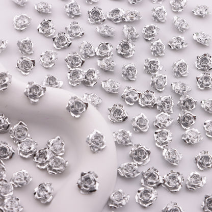 FS6289- About 10mm Silver Soft Flower Charms