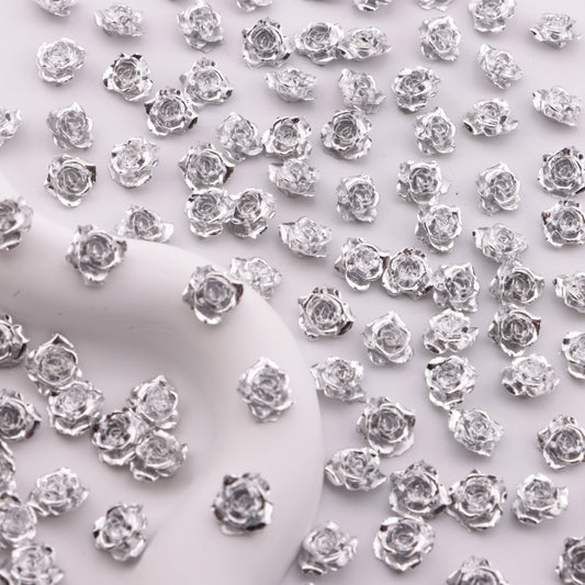 FS6289- About 10mm Silver Soft Flower Charms
