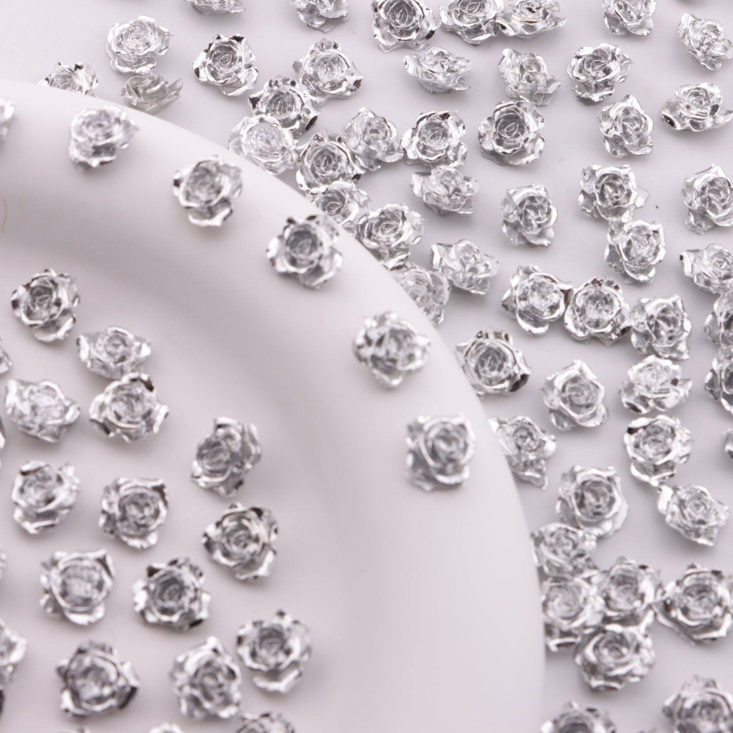 FS6289- About 10mm Silver Soft Flower Charms