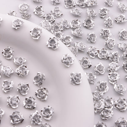 FS6289- About 10mm Silver Soft Flower Charms