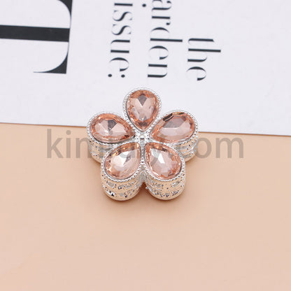 FS1642-25MM Mocha Diamond Flower Metal Beads Fit For Beadable Pen