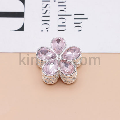 FS1642-25MM Mocha Diamond Flower Metal Beads Fit For Beadable Pen