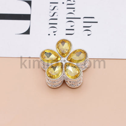 FS1642-25MM Mocha Diamond Flower Metal Beads Fit For Beadable Pen