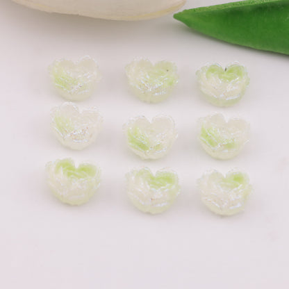 FS6300- About 9×10mm Luminous Heart Charms Glow-In-The-Dark Heart Embedded Flower Patches
